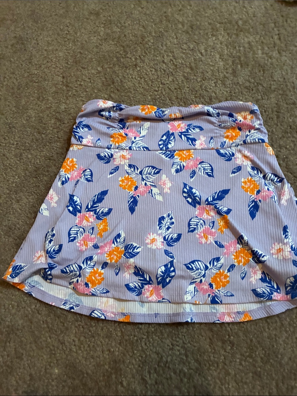 Target Lavender Floral Skater Skirt with Blue and Orange Accents